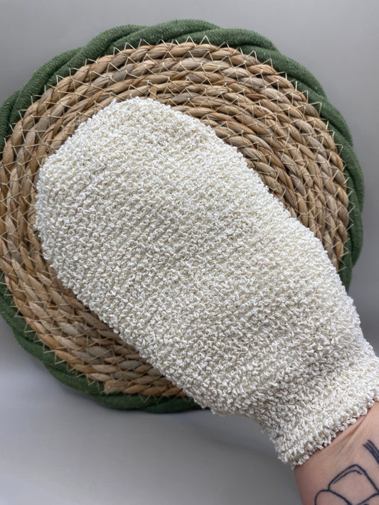 Gant de gommage luffa naturel fibre végétale exfoliant écologique