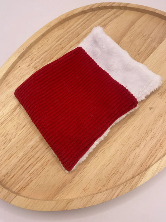 lingette_lavable_artisanale_en_velours_rouge - Mon EcoKit