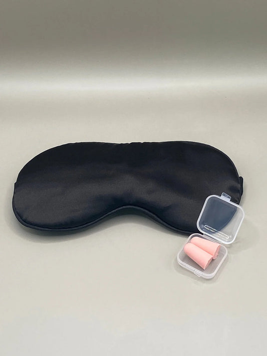 Masque de nuit en soie avec bouchons d'oreilles et pochon de rangement