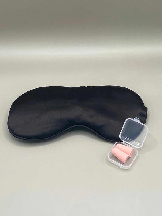 Set sommeil voyage : masque de nuit en soie et bouchons d'oreilles
