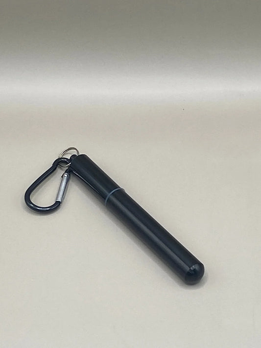Paille télescopique en inox argenté réutilisable nomade zéro plastique