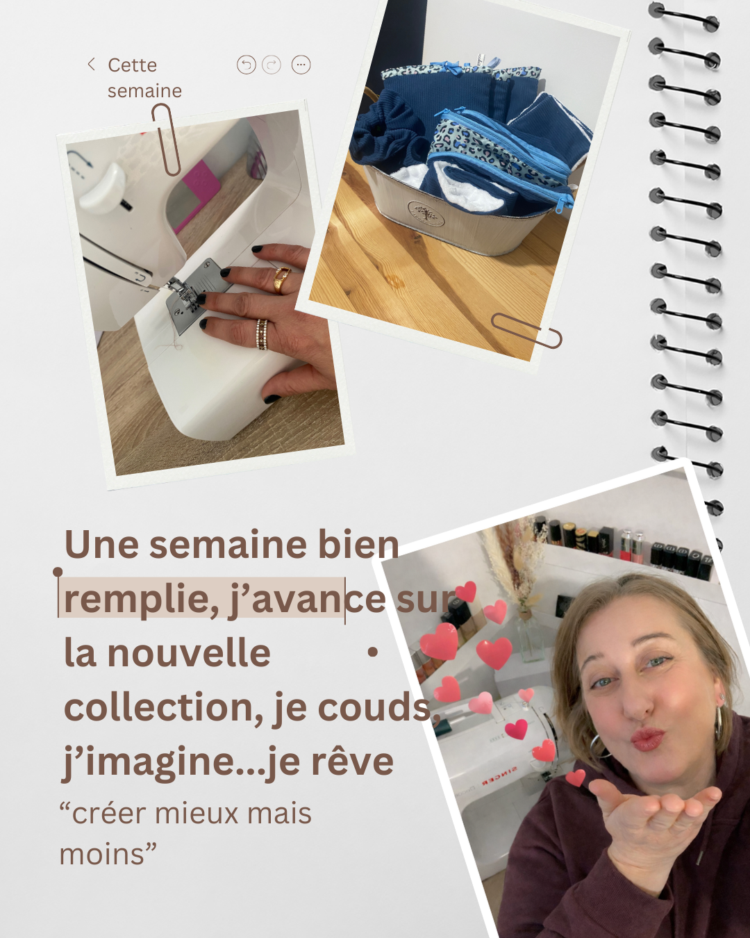 Coulisses double vie créatrice zéro déchet bureau atelier Mon EcoKit accessoires artisanaux faits main, Mon EcoKit