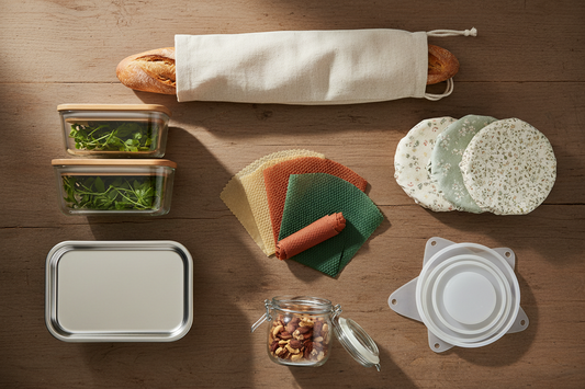 Remplacer le film plastique 7 alternatives zéro déchet charlottes alimentaires bee wrap bocaux verre couvercles réutilisables cuisine, Mon EcoKit