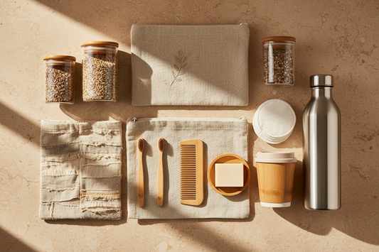 Zéro déchet esthétique objets artisanaux durables lingettes lavables pochettes tissu upcyclé, Mon EcoKit