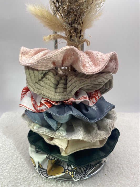 Chouchou Artisanal Tissu Upcyclé - Coton Récupéré Fait Main