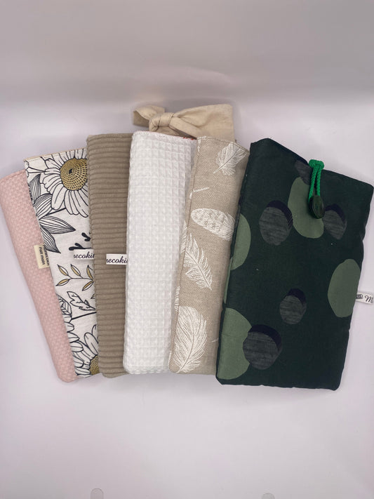 Housse de Livre Tissu Upcyclé Artisanale - 18x25cm Fait Main