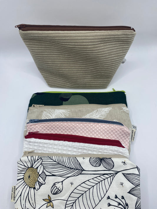 Pochette Tissu Upcyclé Artisanale - 15x25cm Cousue Main