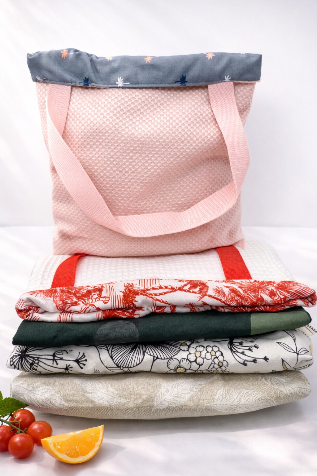 Tote Bag Upcyclé Fait Main - Poche Amovible & Élastique Gourde