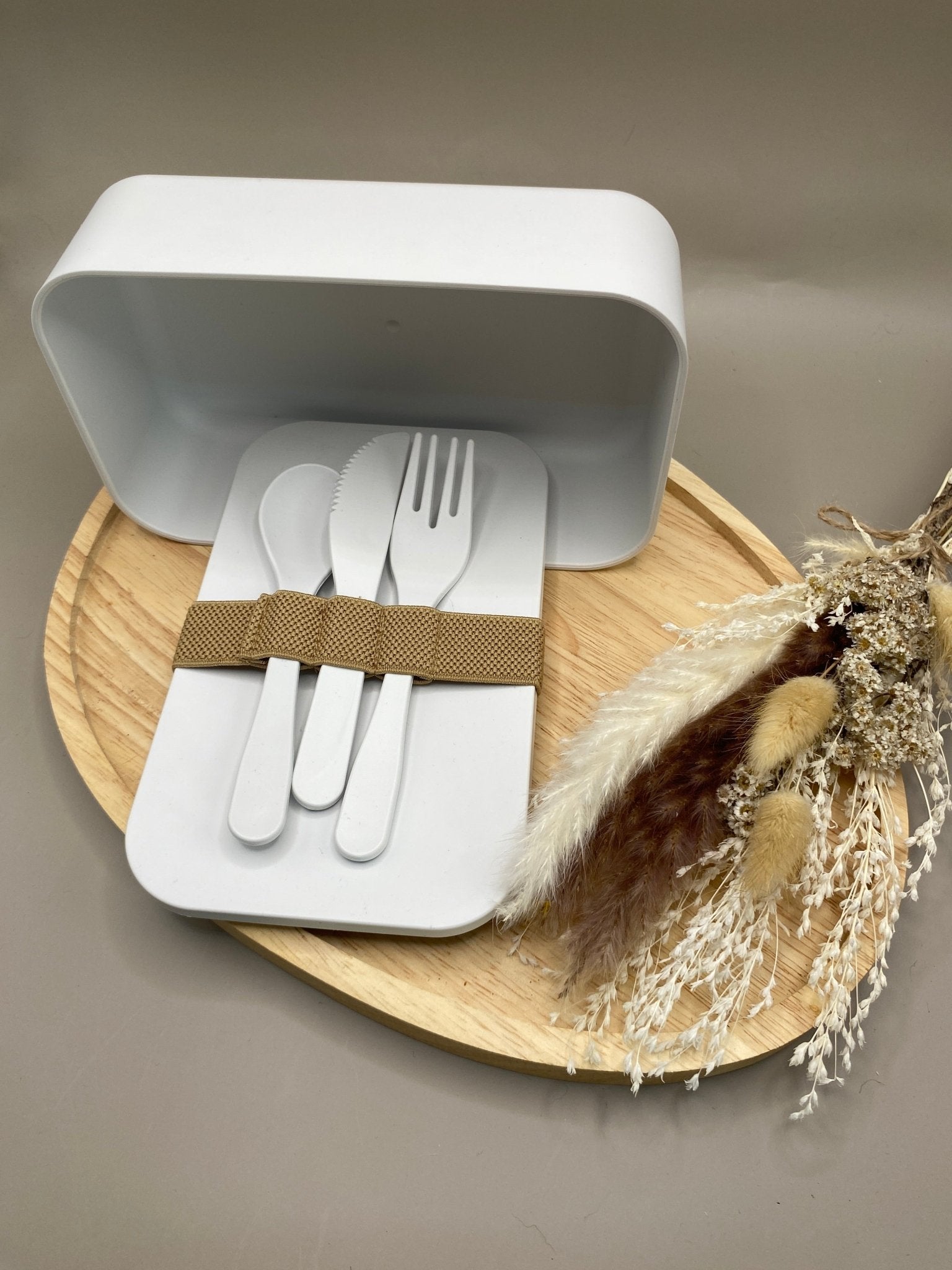 Boîte à lunch 1L compostable en PLA sans BPA avec couverts zéro déchet
