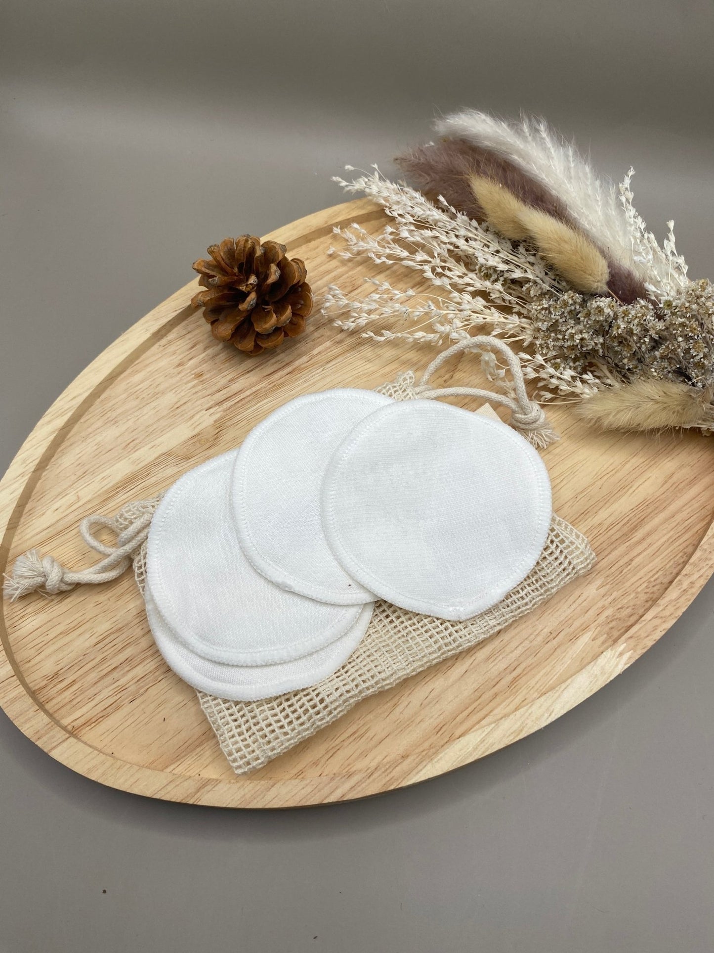 Disques démaquillants lavables coton bambou lot de 4 avec filet zéro déchet
