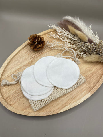 Disques Démaquillants Lavables Coton Bambou - Lot 4 + Filet Zéro Déchet