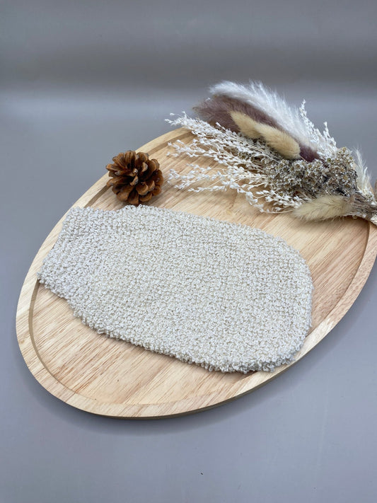 Gant exfoliant en luffa naturel pour gommage corps peau douce zéro déchet
