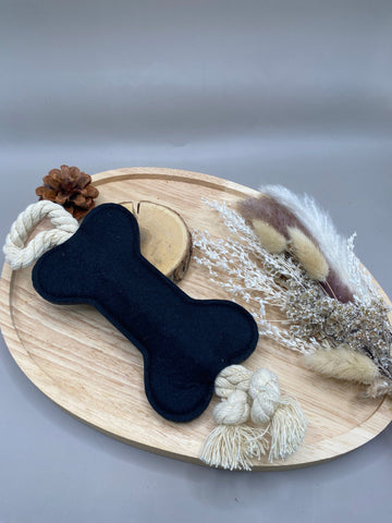 Jouet Chien Os en Lin Naturel - Résistant Lavable Écologique Zéro Plastique