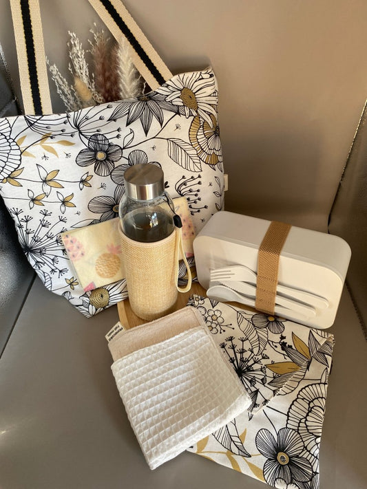 kit pour repas nomade zero dechet fait main Ophelie