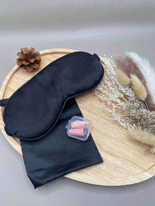 Masque de nuit avec bouchons d'oreilles set sommeil réparateur voyage
