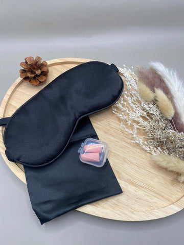 Masque de Nuit & Bouchons d'Oreilles - Set Sommeil Réparateur Voyage