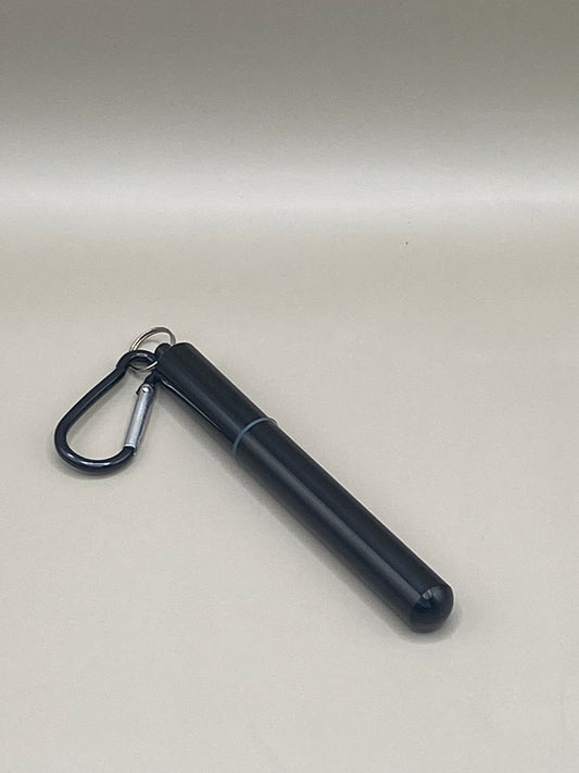 Paille télescopique en inox argenté réutilisable nomade zéro plastique
