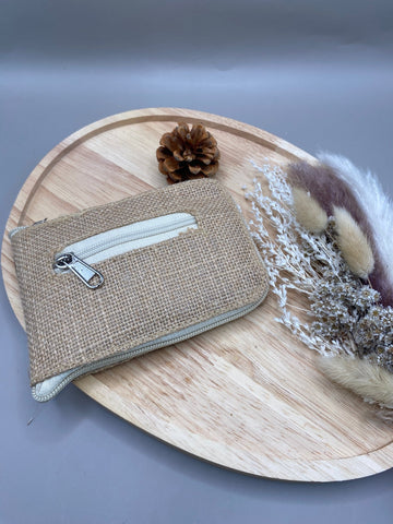 Sac Pliable Coton & Jute Résistant - Compact Pochette Zippée Zéro Plastique