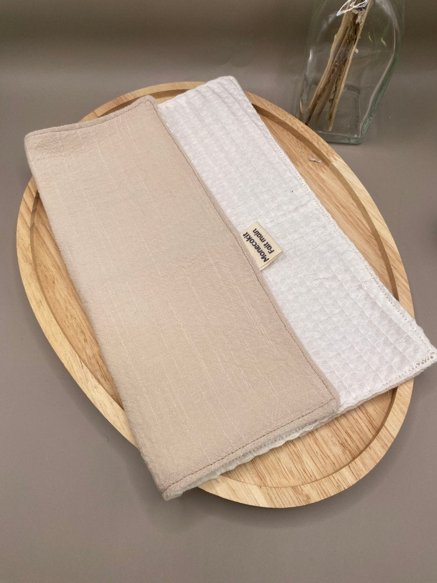 serviette de table fait main en lin et nid abeille